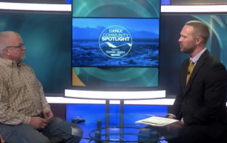 Photo: Blackfoot Challenge Chair Jim Stone sharing some of the Blackfoot Challenge story on local TV in Montana